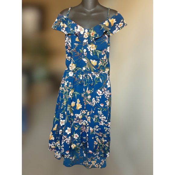 by & by Dresses & Skirts - By & By  High Low Dress with Cold Shoulder Ruffle Sleeve